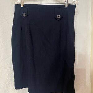 Frances’s Erita Vintage, Dark Navy Women's Wool Skirt. Size 14